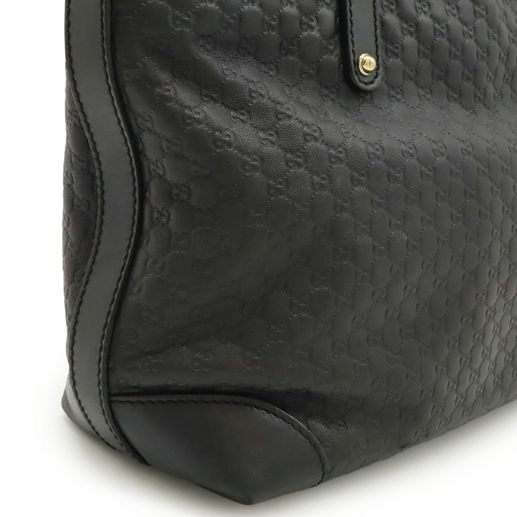 Gucci Black Leather Handbag Tote Bag (Pre-Owned)