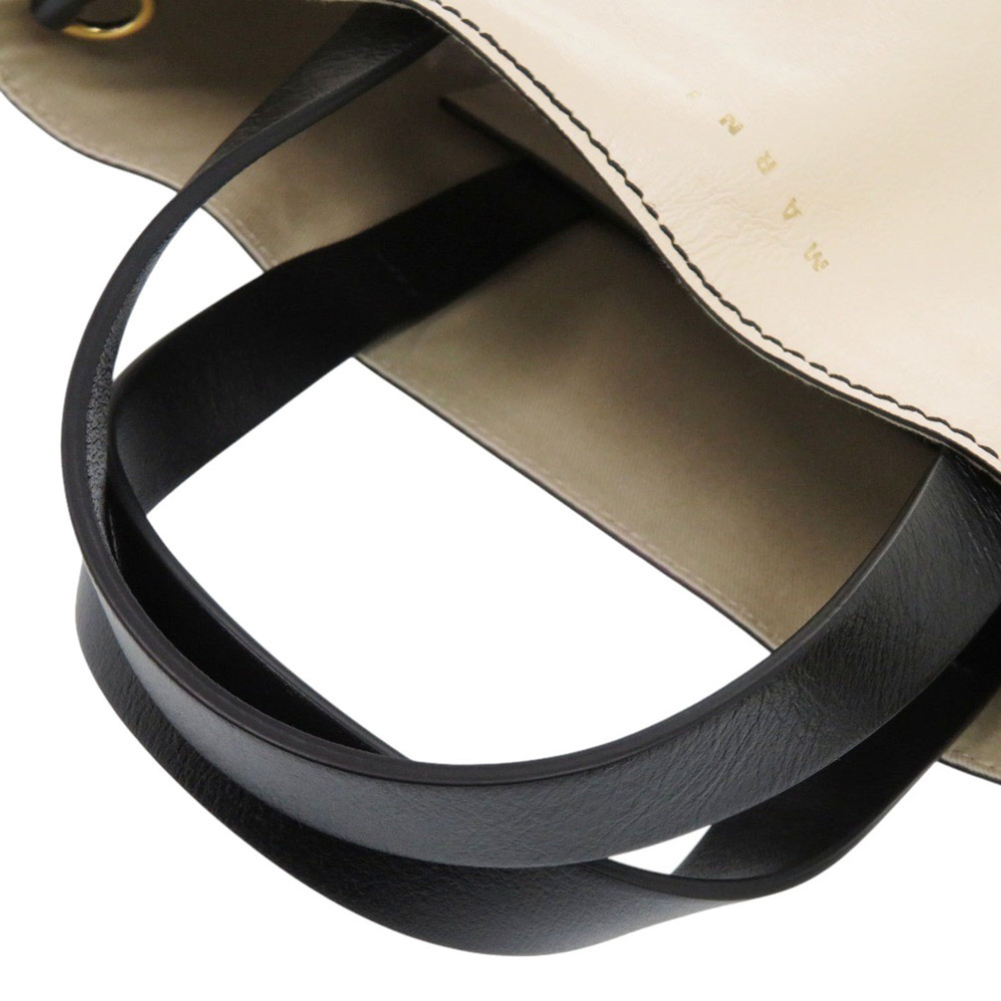 Marni Beige Black Purple Leather Tote Bag (Pre-Owned)