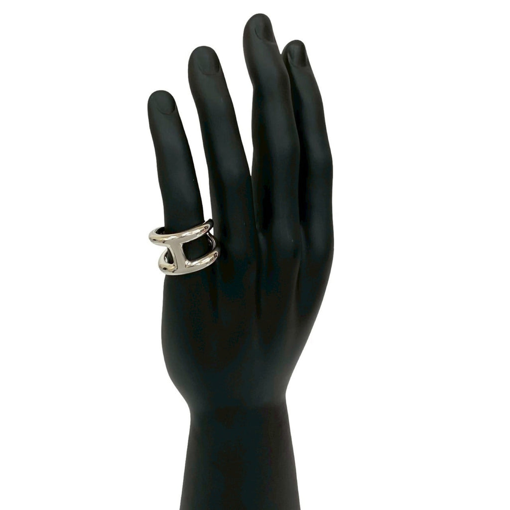 Hermes Silver Silver 925 Band Ring (Pre-Owned)