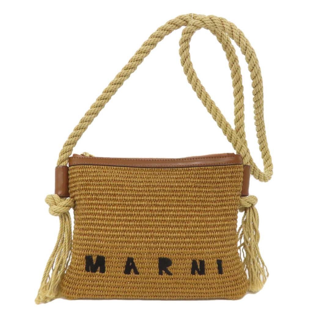 Marni Brown Raffia Shoulder Bag (Pre-Owned)