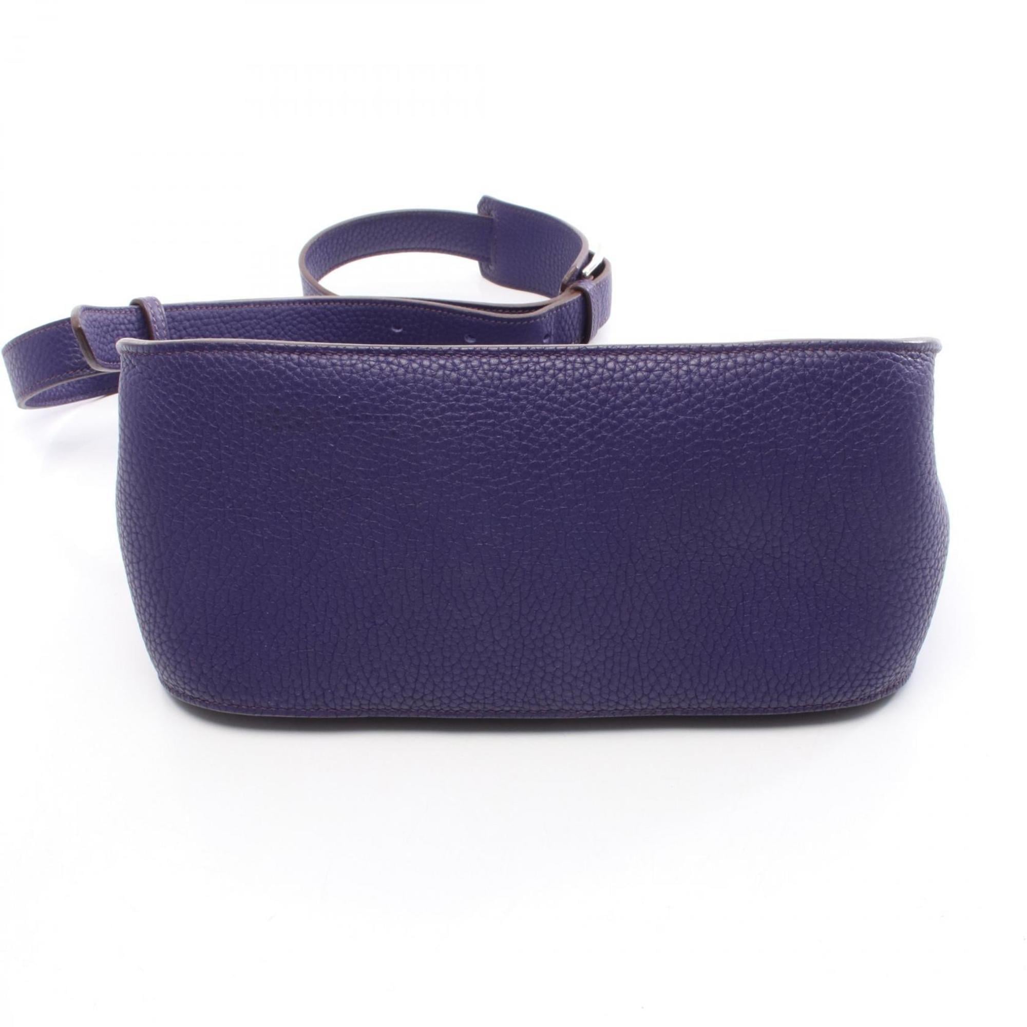 Hermes Iris Purple Taurillon Clemence Leather Leather Shoulder Bag (Pre-Owned)