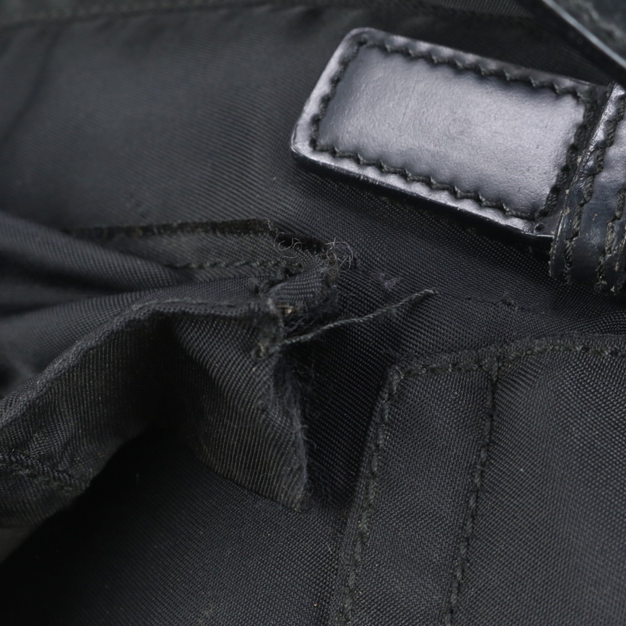 Prada Black Leather Nylon Backpack Shoulder Bag (Pre-Owned)