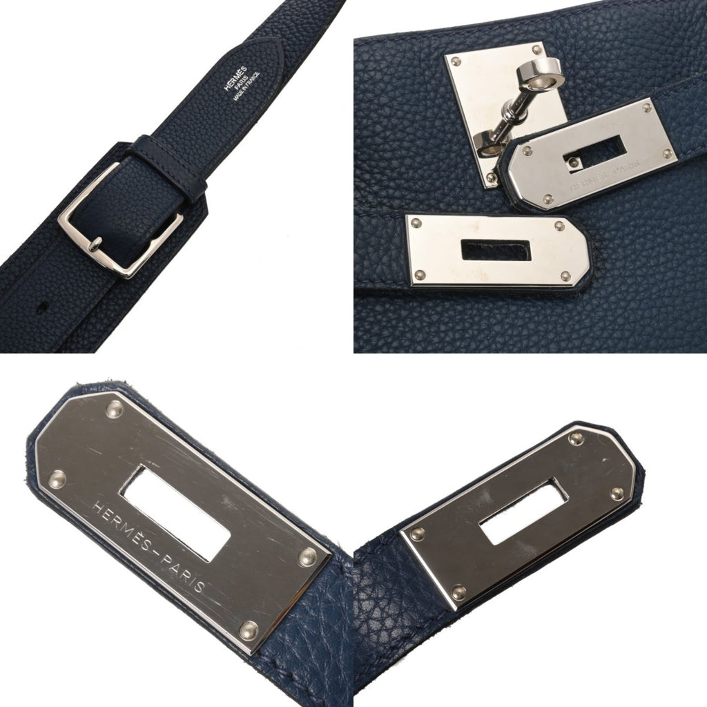 Hermes Blue Taurillon Clemence Leather Shoulder Bag (Pre-Owned)