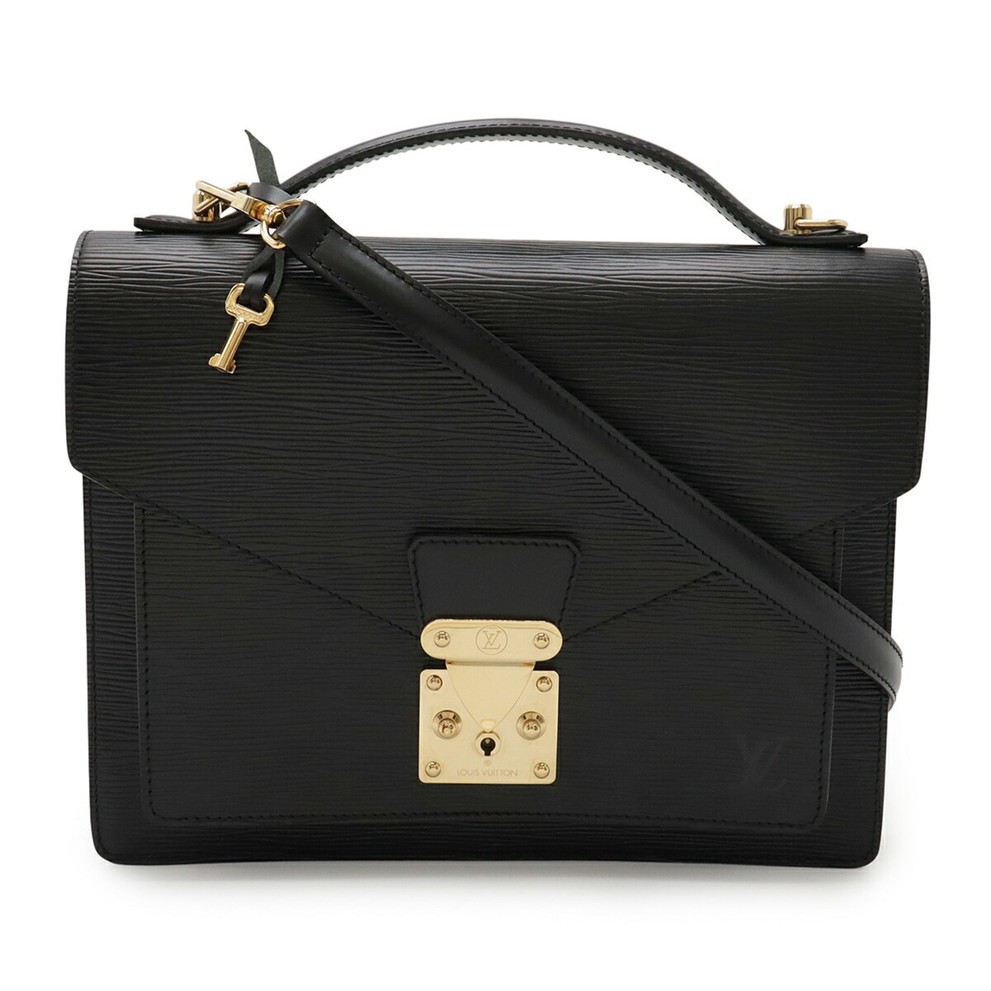 Louis Vuitton Epi Black Noir Epi Leather Handbag (Pre-Owned)