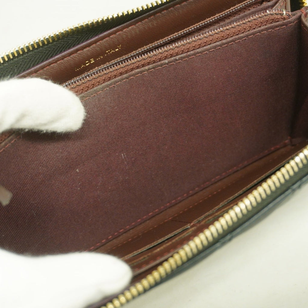 Chanel Black Leather Long Wallet (Bi-Fold) (Pre-Owned)