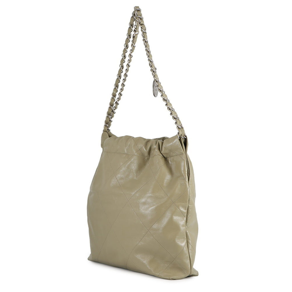 Chanel Khaki Leather Handbag Pouch (Pre-Owned)