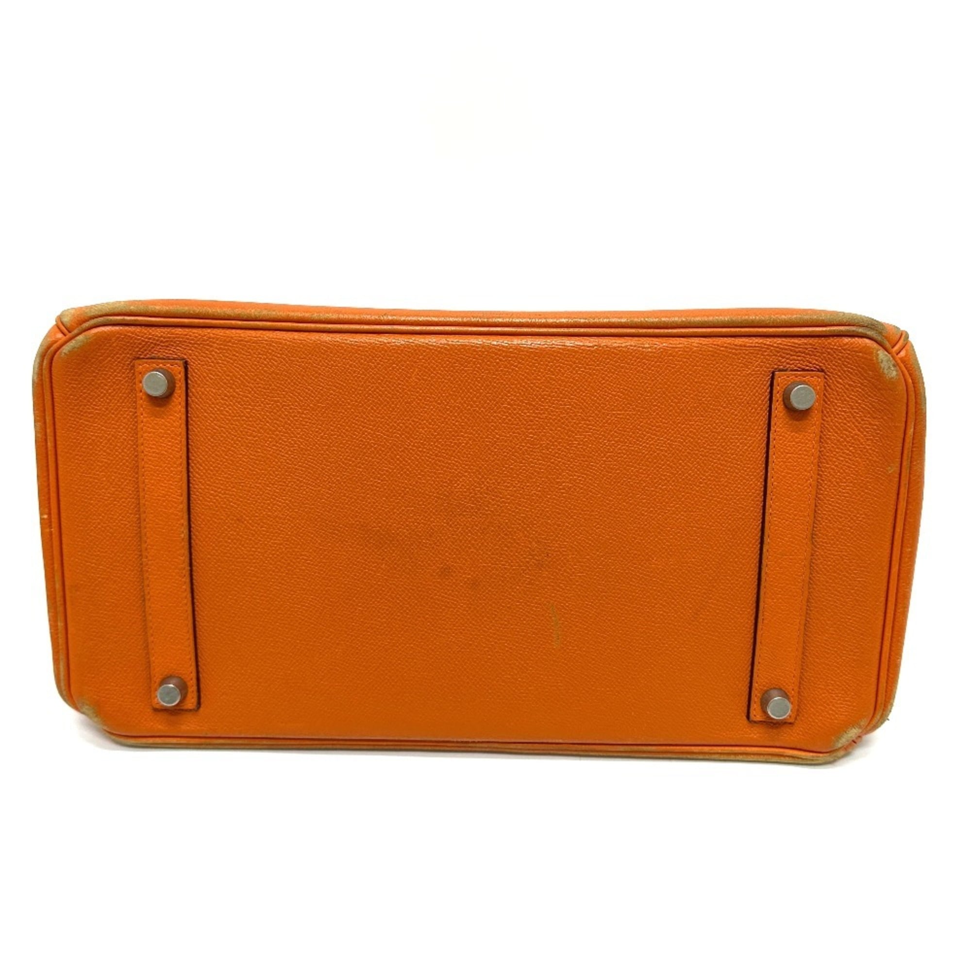 Hermes Birkin Orange Epsom Leather Handbag (Pre-Owned)