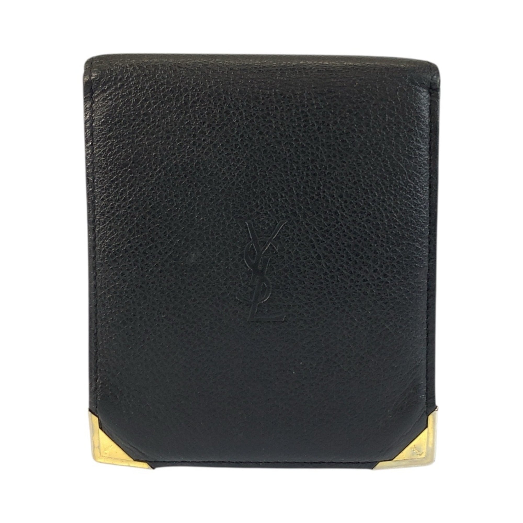 Yves Saint Laurent Black Leather Wallet (Bi-Fold) (Pre-Owned)