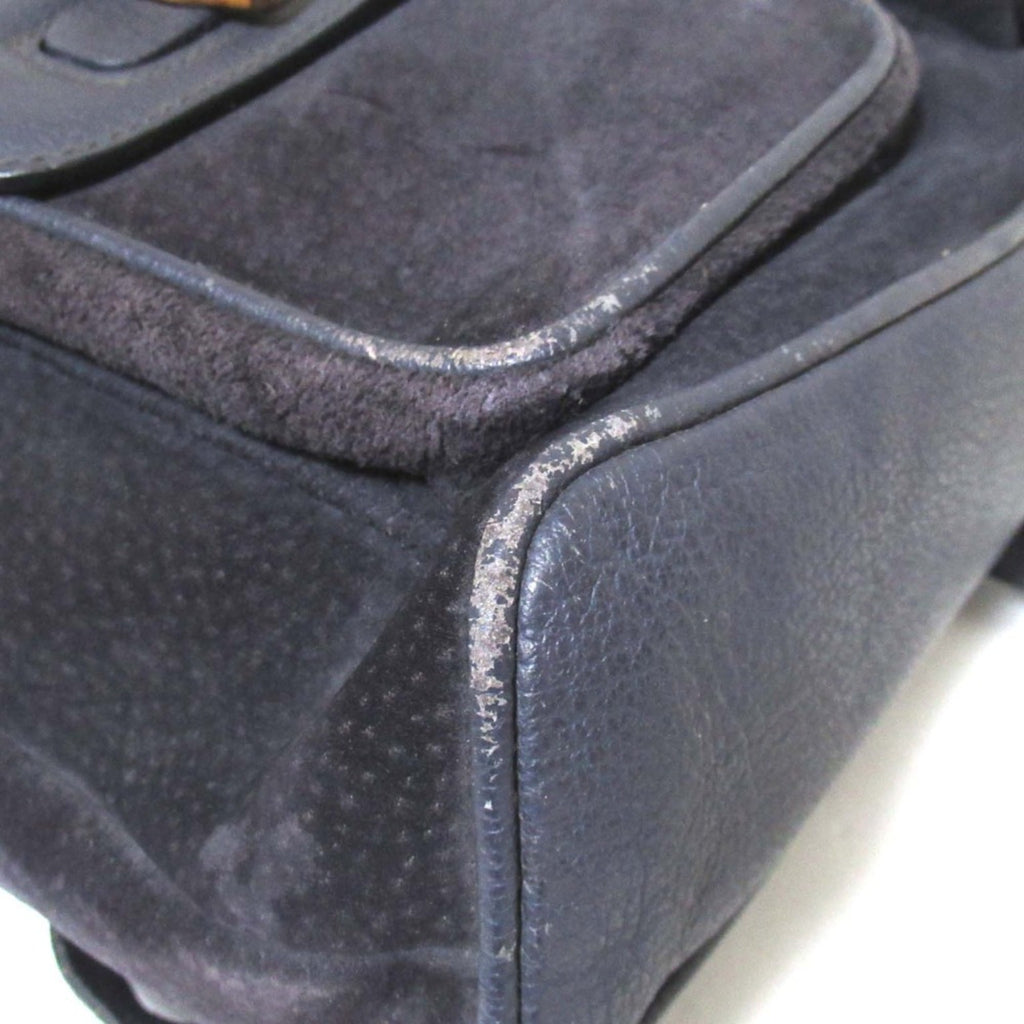 Gucci Navy Suede Leather Backpack (Pre-Owned)