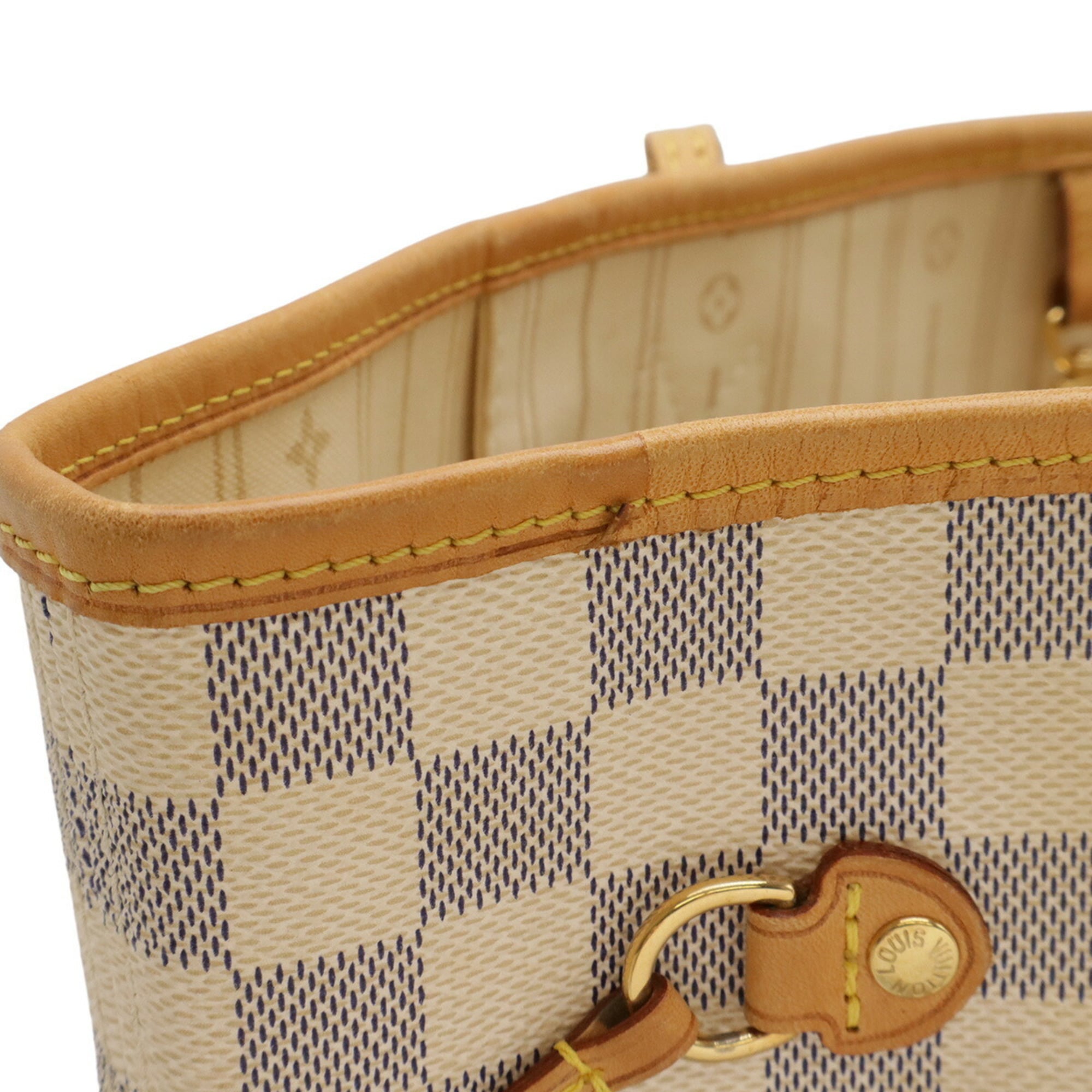 Louis Vuitton Ivory Damier Azur Shoulder Bag Tote Bag (Pre-Owned)