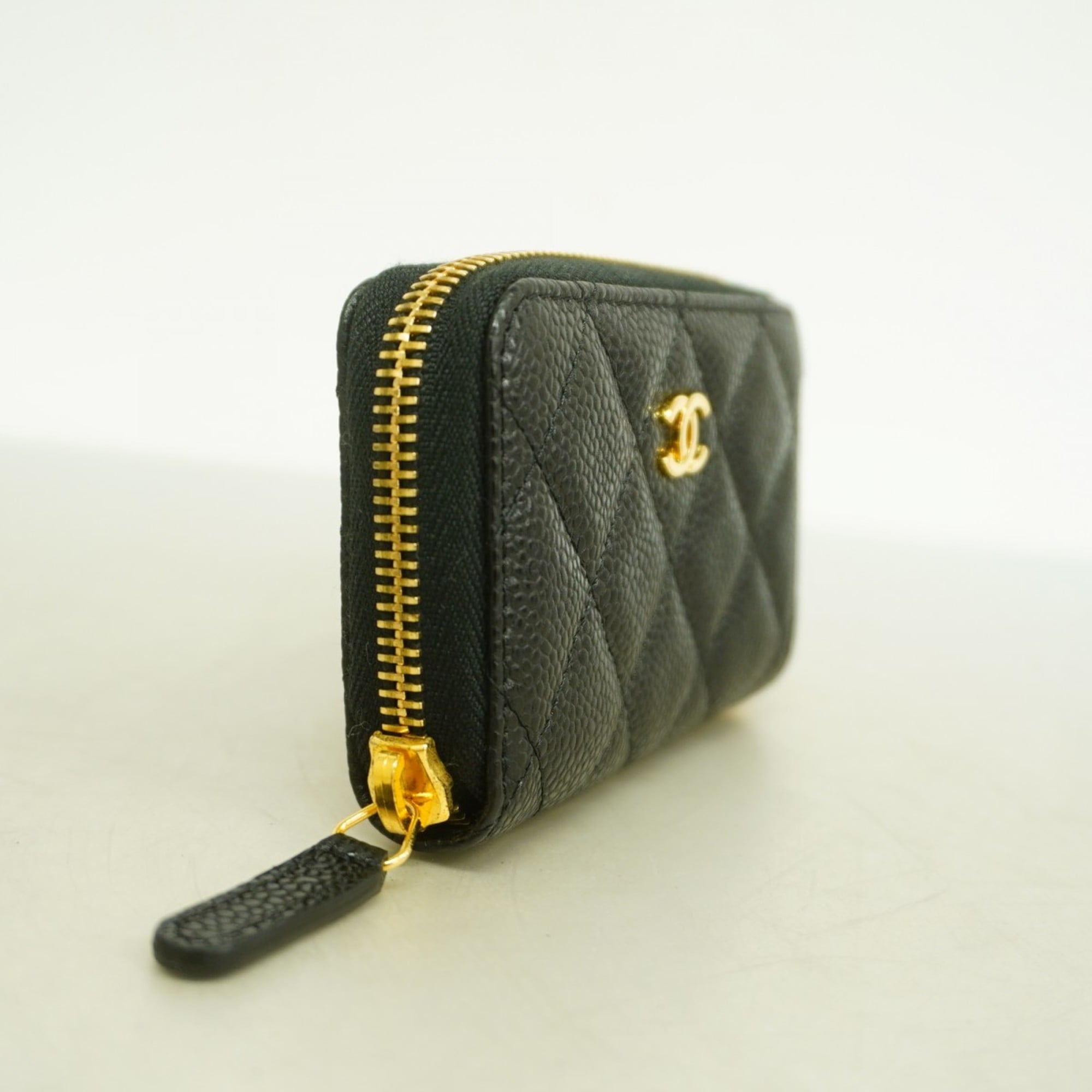 Chanel Black Grained Calfskin Coin Purse/Coin Case (Pre-Owned)