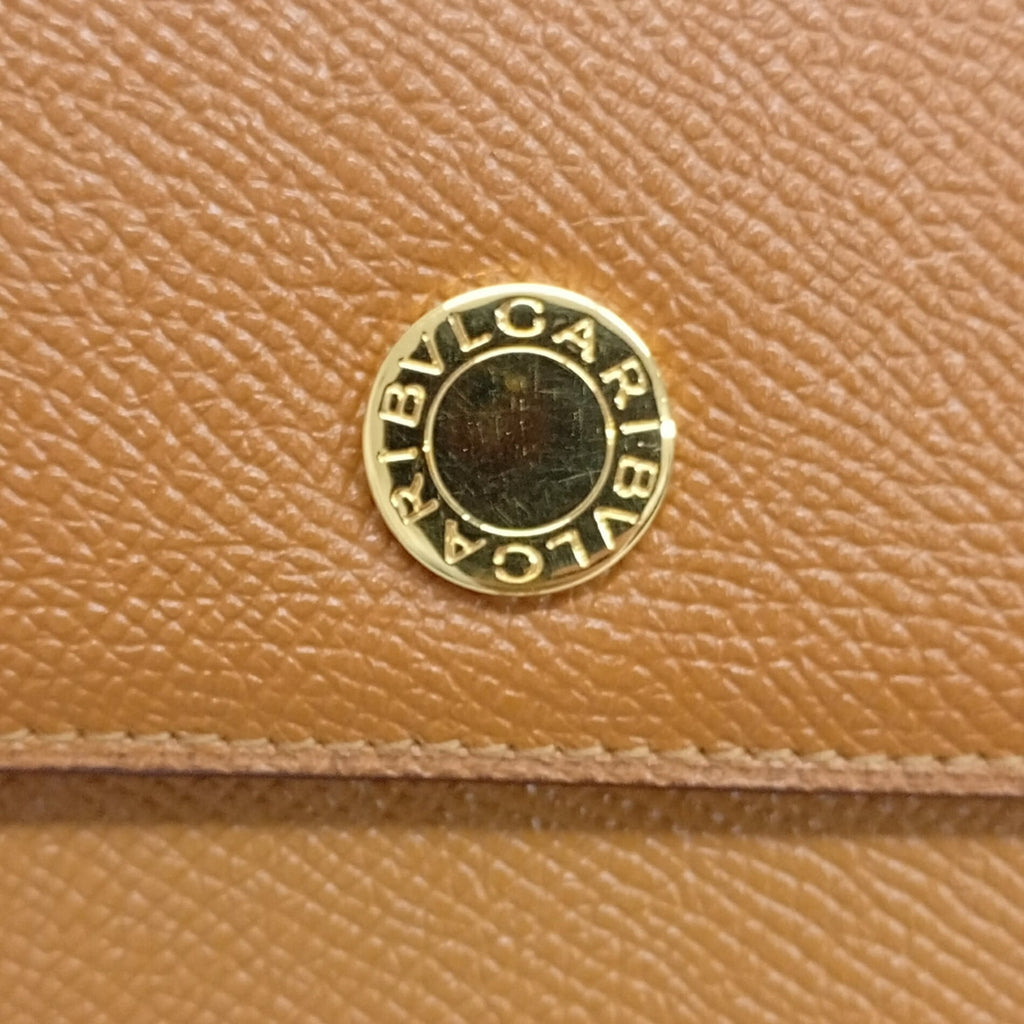 Bvlgari Brown Leather Long Wallet (Bi-Fold) (Pre-Owned)