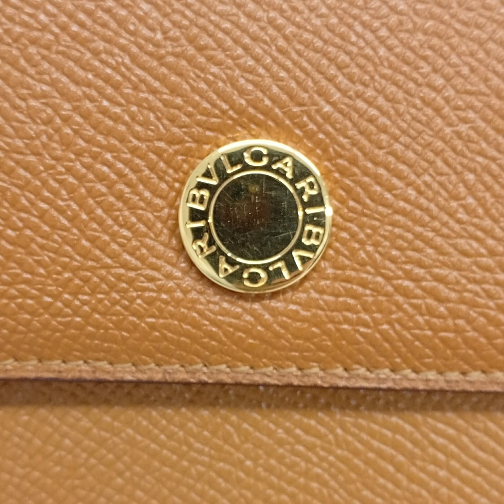 Bvlgari Brown Leather Long Wallet (Bi-Fold) (Pre-Owned)