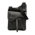 Christian Dior Black Leather Saddle Bag Shoulder Bag (Pre-Owned)