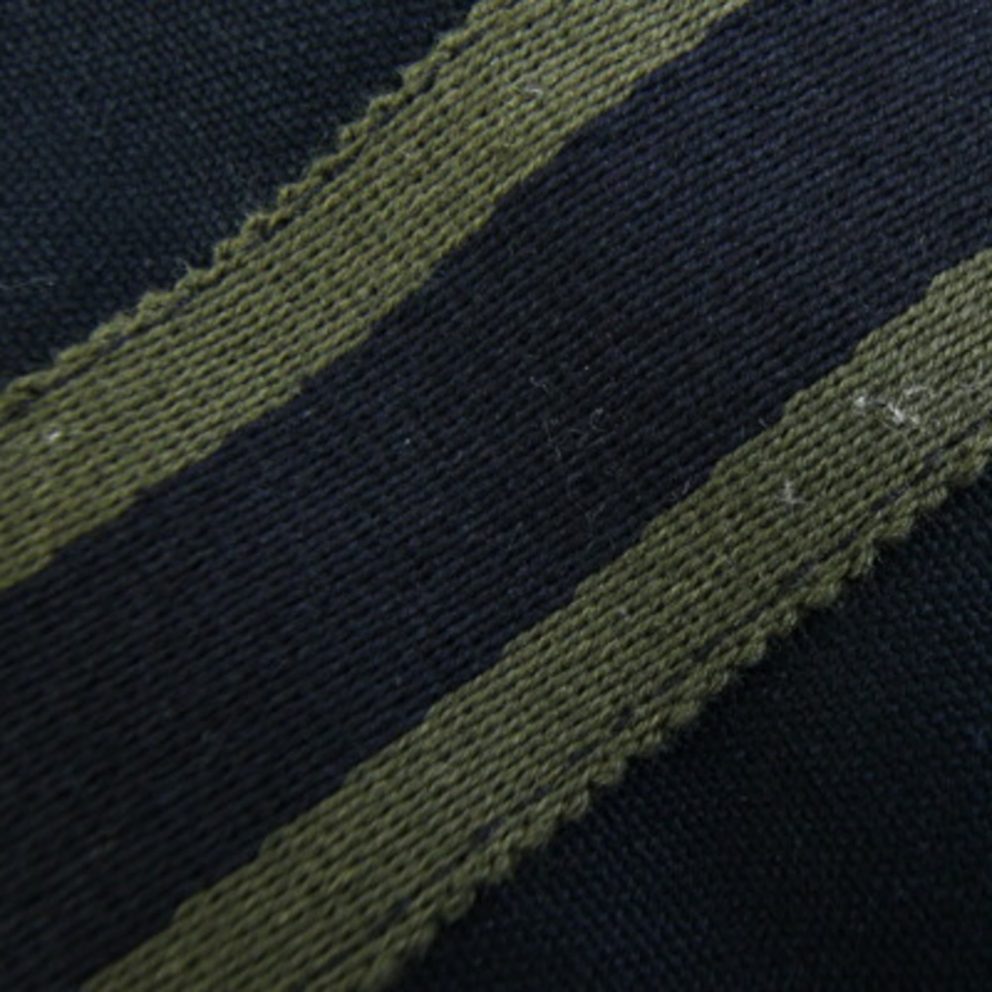 Hermes Green Navy Olive Cotton Canvas Handbag Tote Bag (Pre-Owned)
