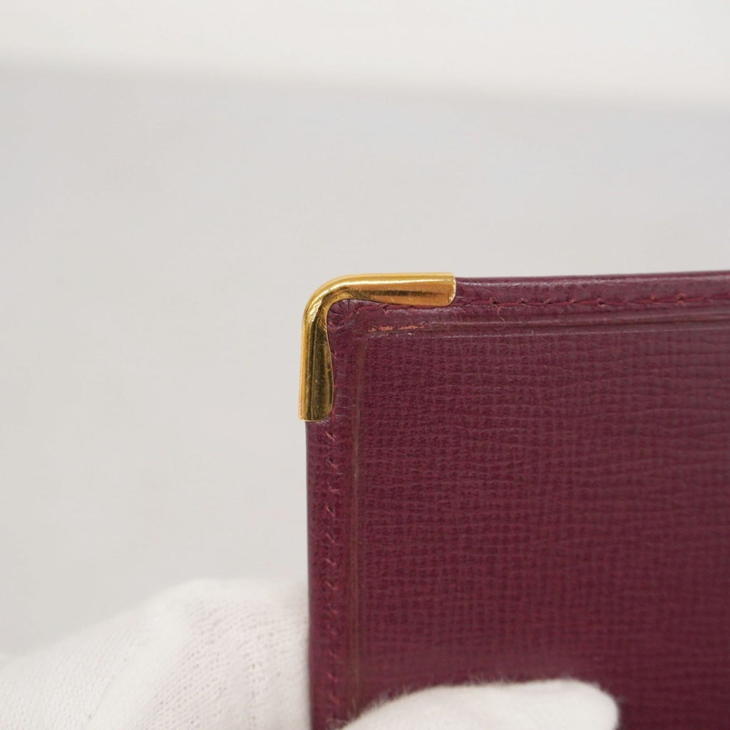 Cartier Bordeaux Leather Wallet (Tri-Fold) (Pre-Owned)