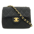 Chanel Black Cotton Pochette Shoulder Bag (Pre-Owned)
