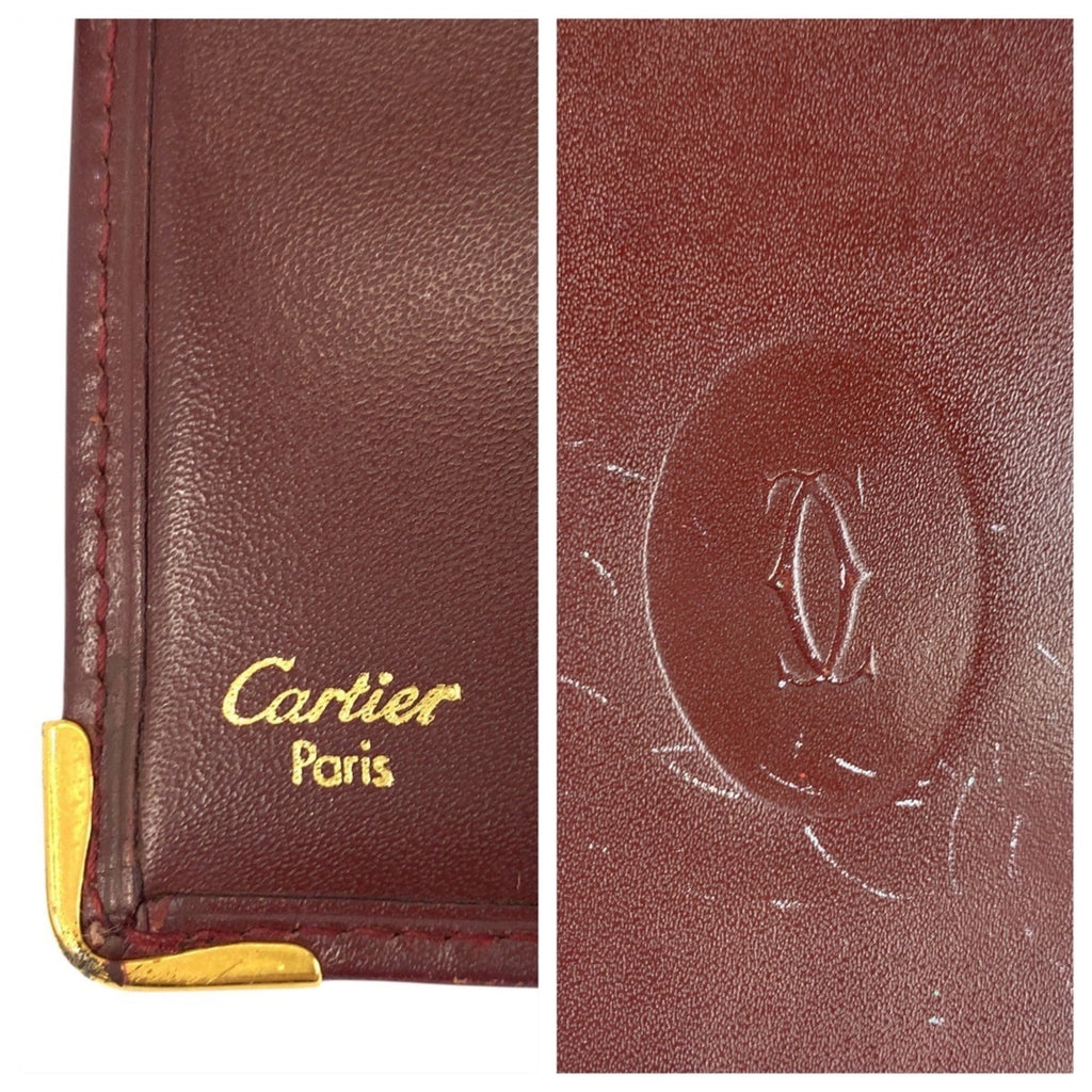 Cartier Bordeaux Leather Wallet (Bi-Fold) (Pre-Owned)