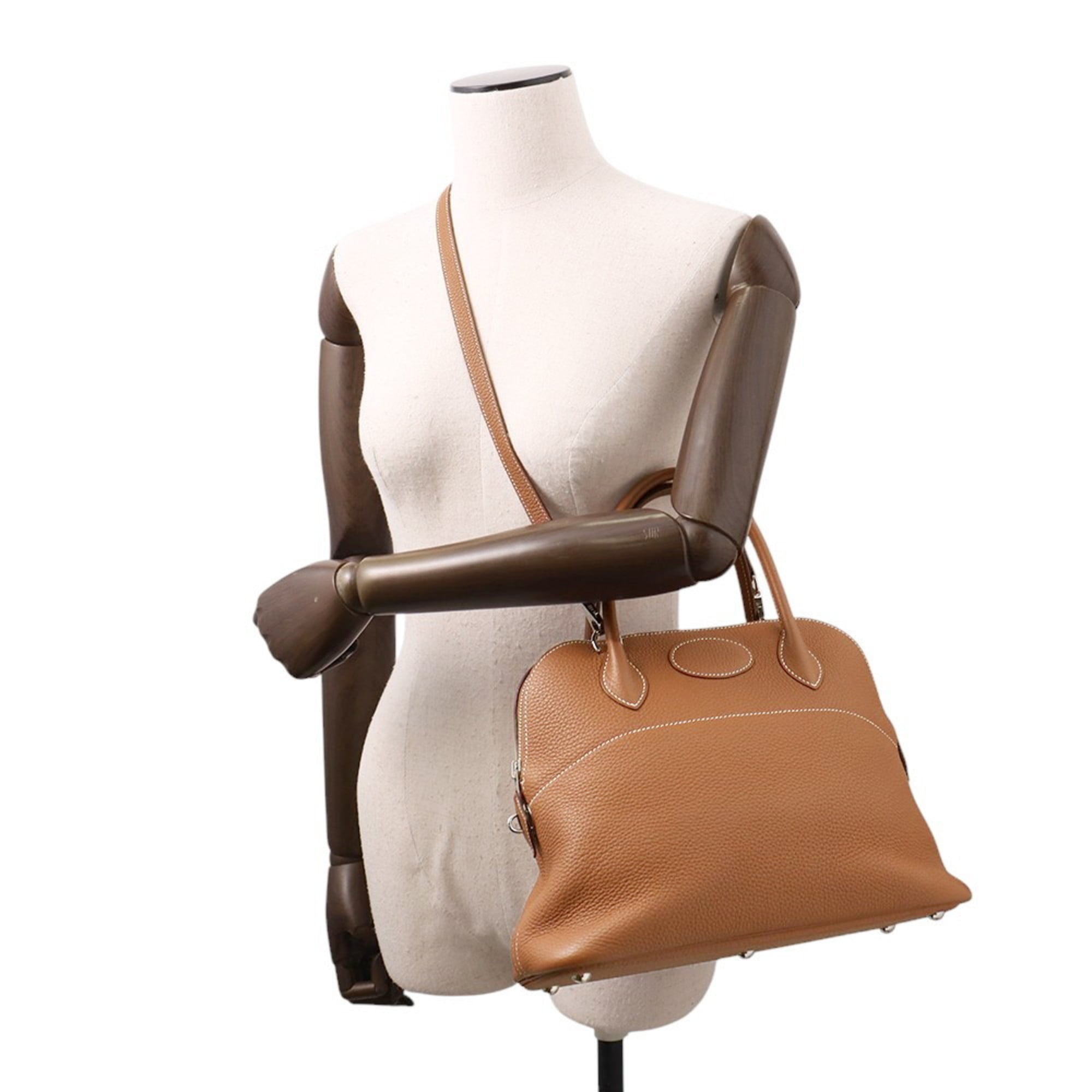 Hermes Bolide Gold Taurillon Clemence Leather Handbag (Pre-Owned)