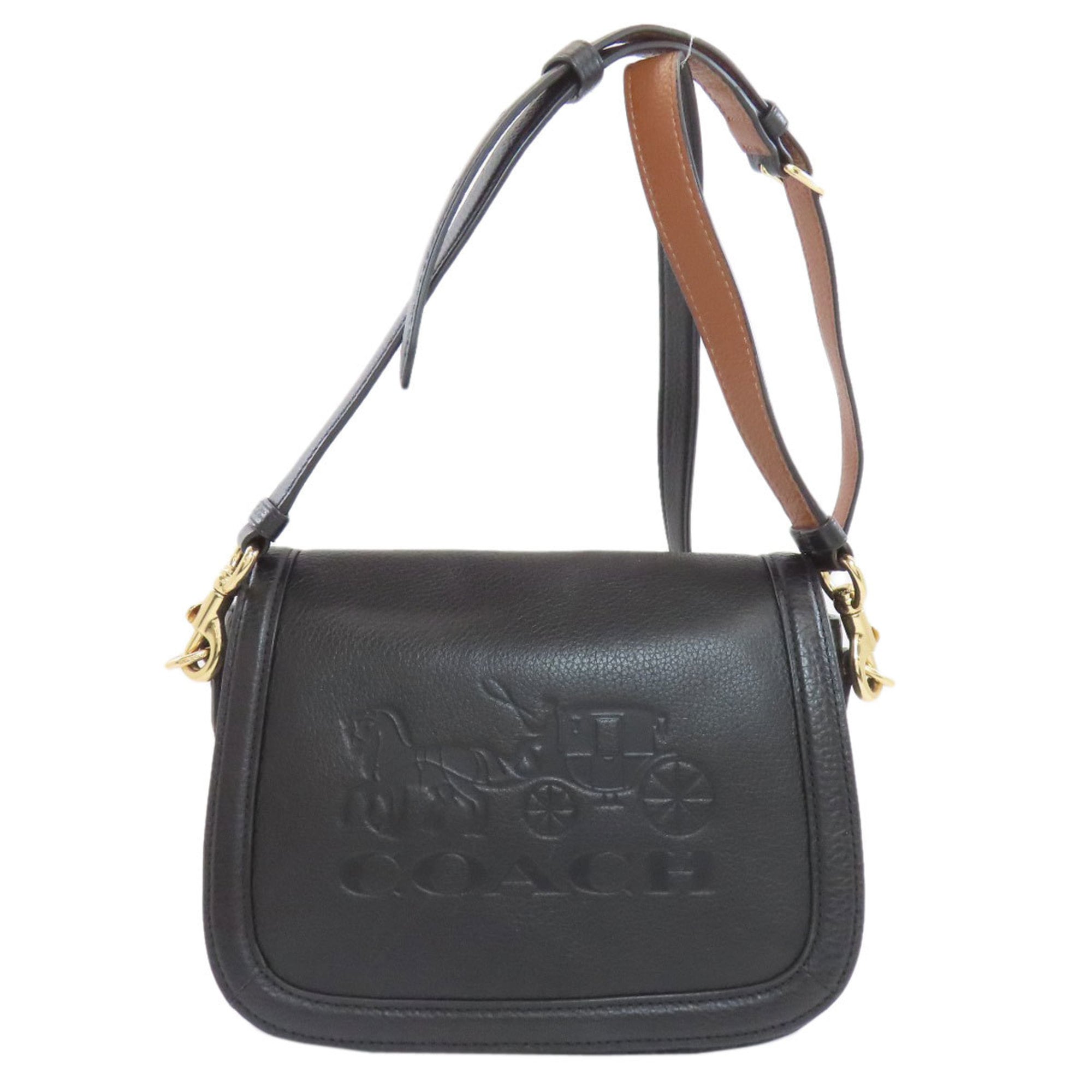 Coach Black Leather Saddle Bag Shoulder Bag (Pre-Owned)