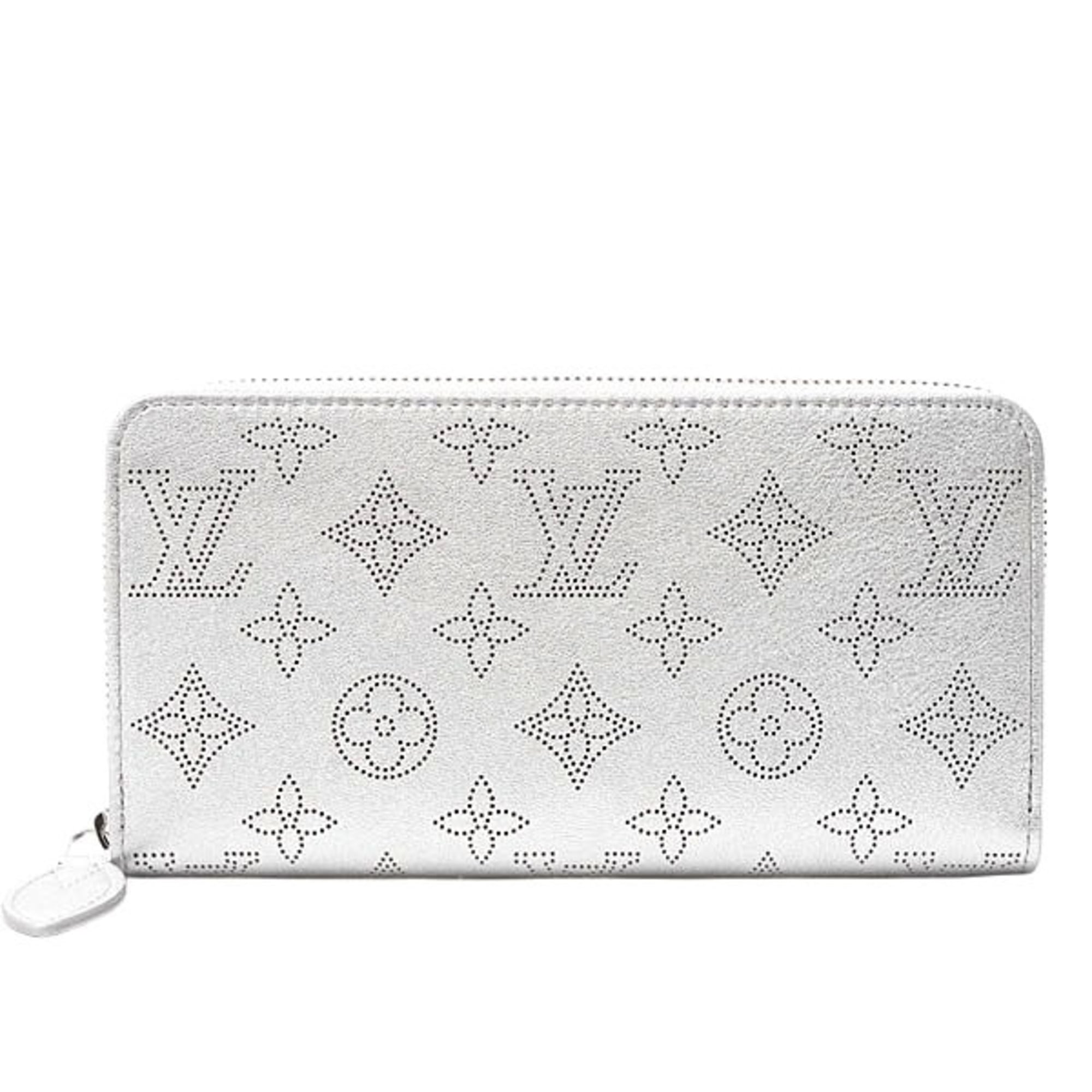Louis Vuitton Mahina Silver Mahina Leather Long Wallet (Tri-Fold) (Pre-Owned)