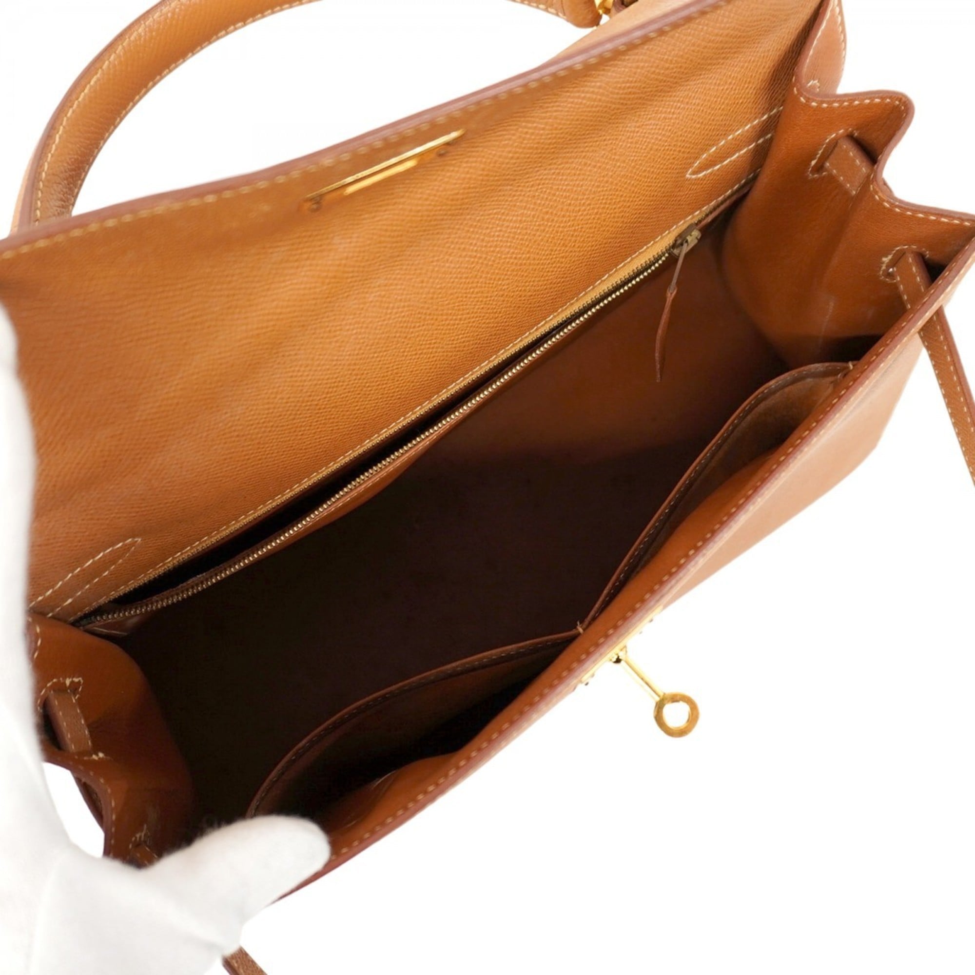 Hermes Gold Courchevel Leather Handbag (Pre-Owned)