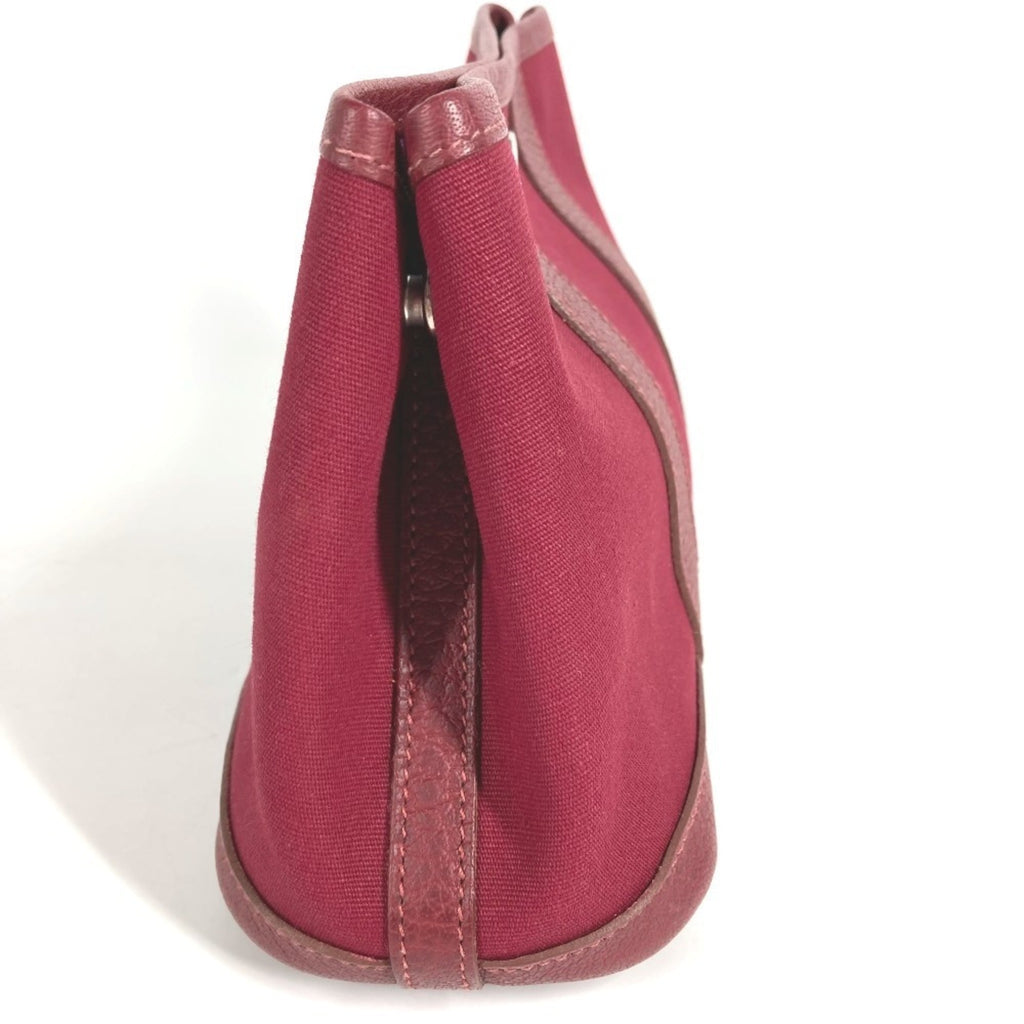 Hermes Garden Red Color Toile Officier Leather Clutch Bag Pouch (Pre-Owned)