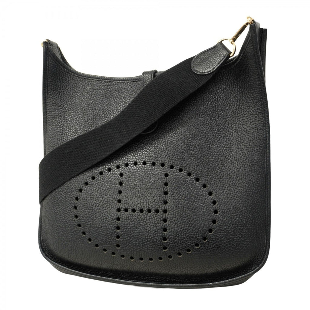 Hermes Black Taurillon Clemence Leather Shoulder Bag (Pre-Owned)