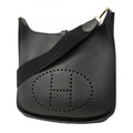 Hermes Black Taurillon Clemence Leather Shoulder Bag (Pre-Owned)
