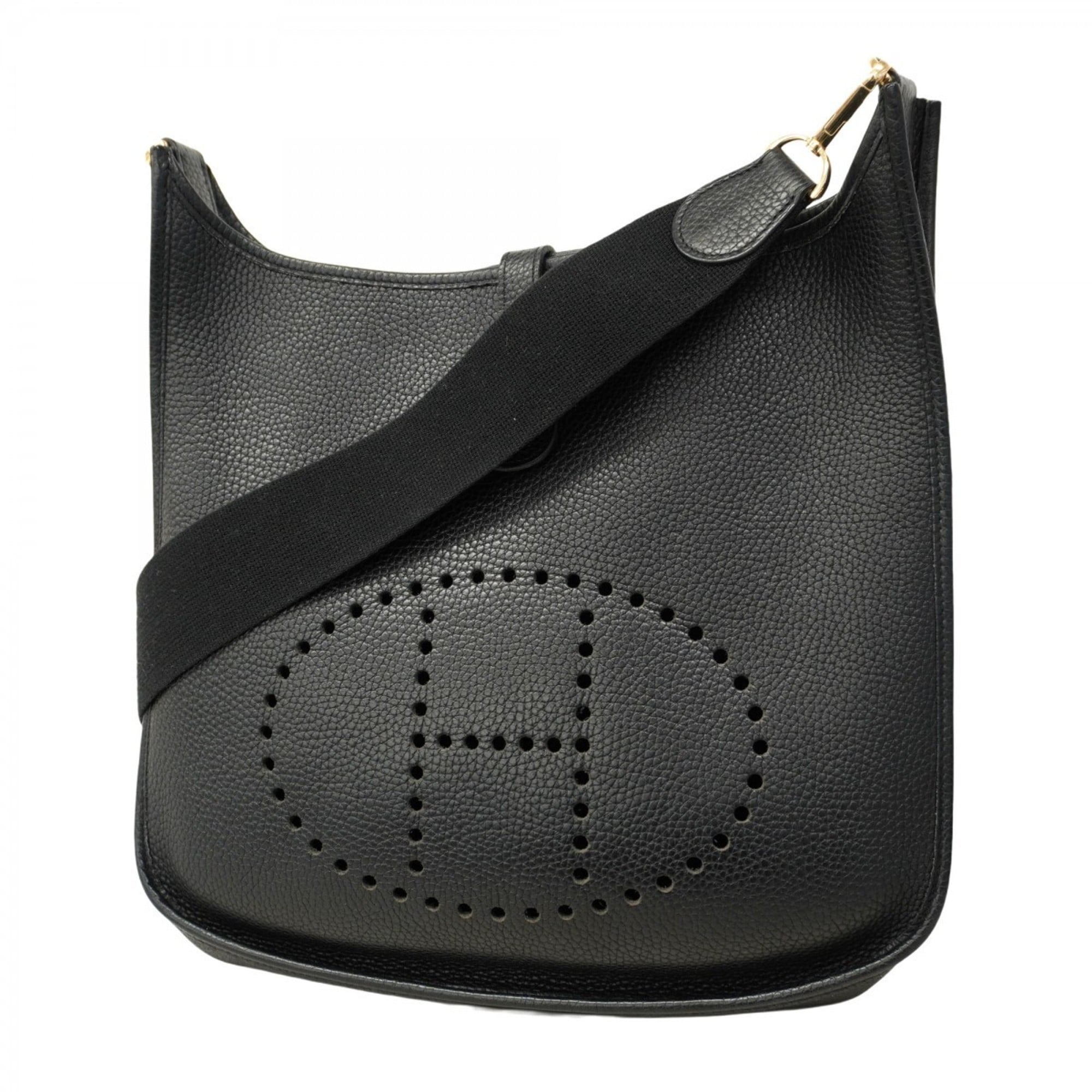 Hermes Black Taurillon Clemence Leather Shoulder Bag (Pre-Owned)