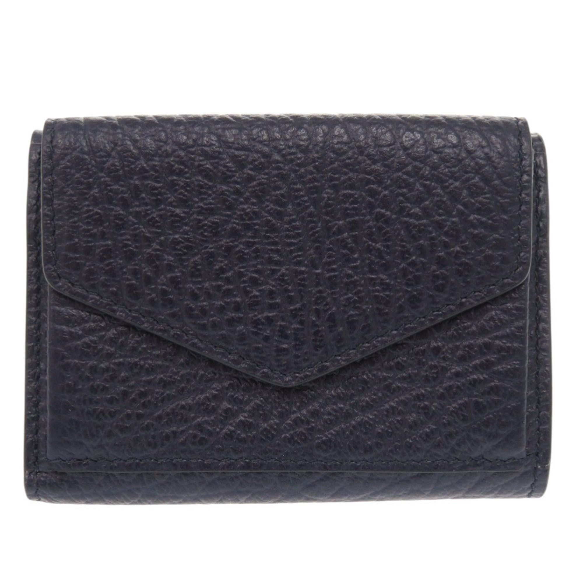 Maison Margiela Navy Leather Wallet (Tri-Fold) (Pre-Owned)