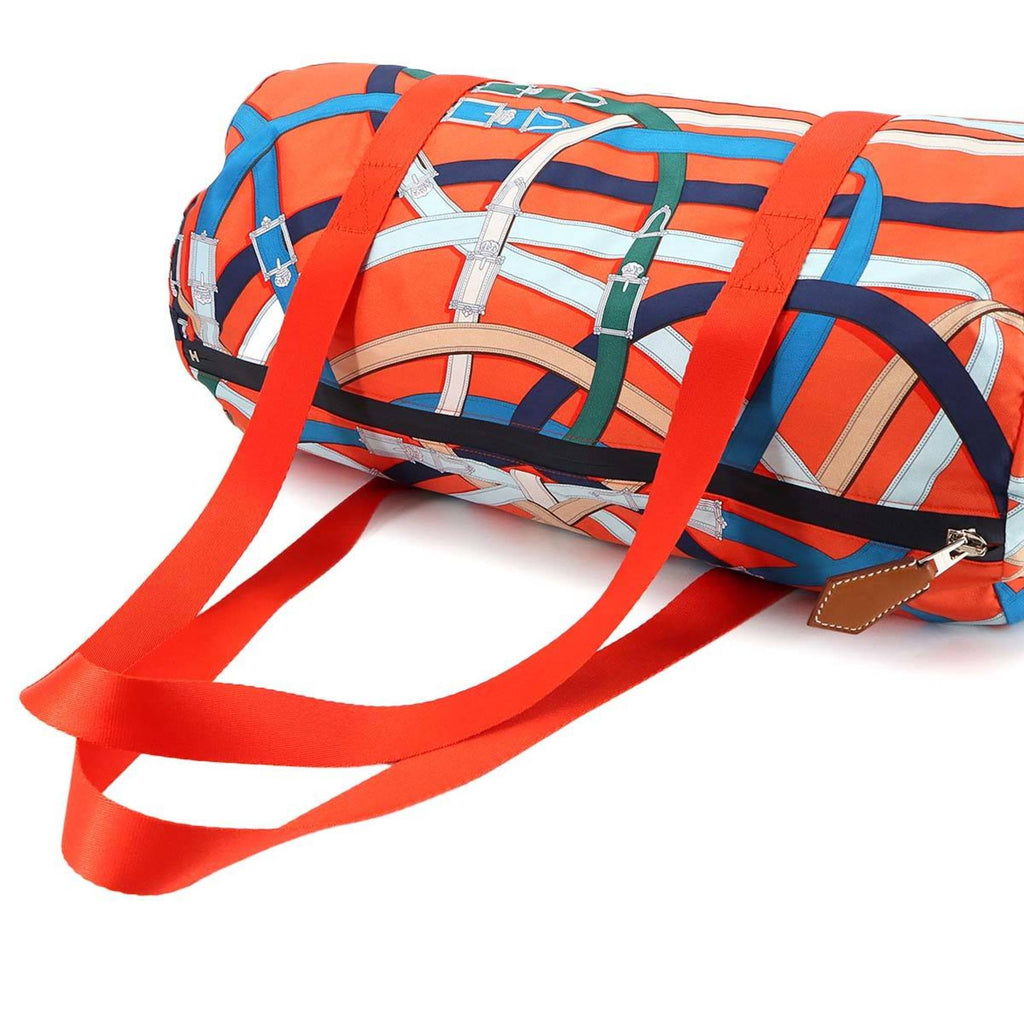 Hermes Multi-Color Orange Silk Leather Shoulder Bag (Pre-Owned)