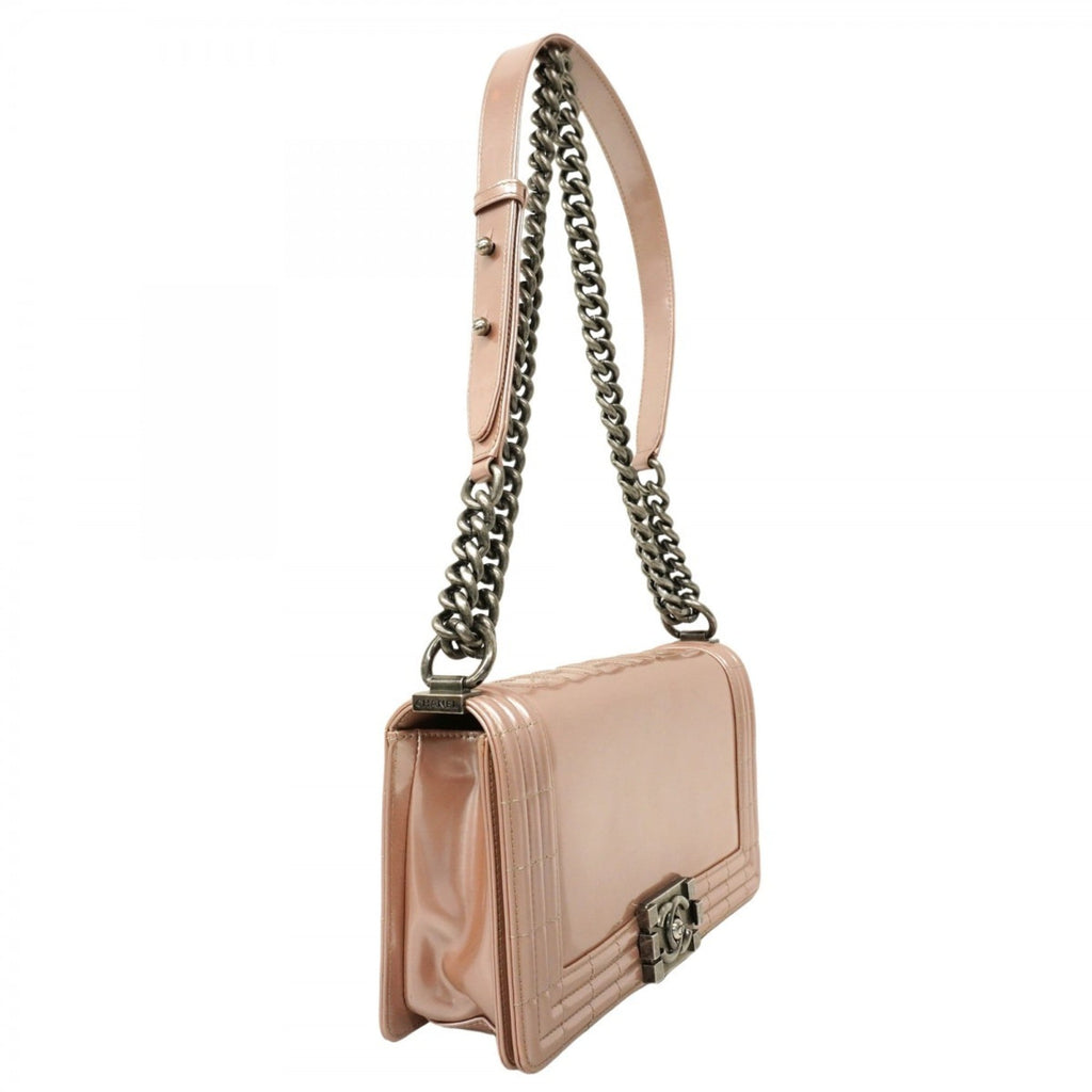 Chanel Pink Patent Leather Shoulder Bag (Pre-Owned)
