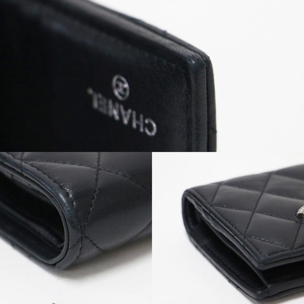 Chanel Black Leather Wallet (Bi-Fold) (Pre-Owned)