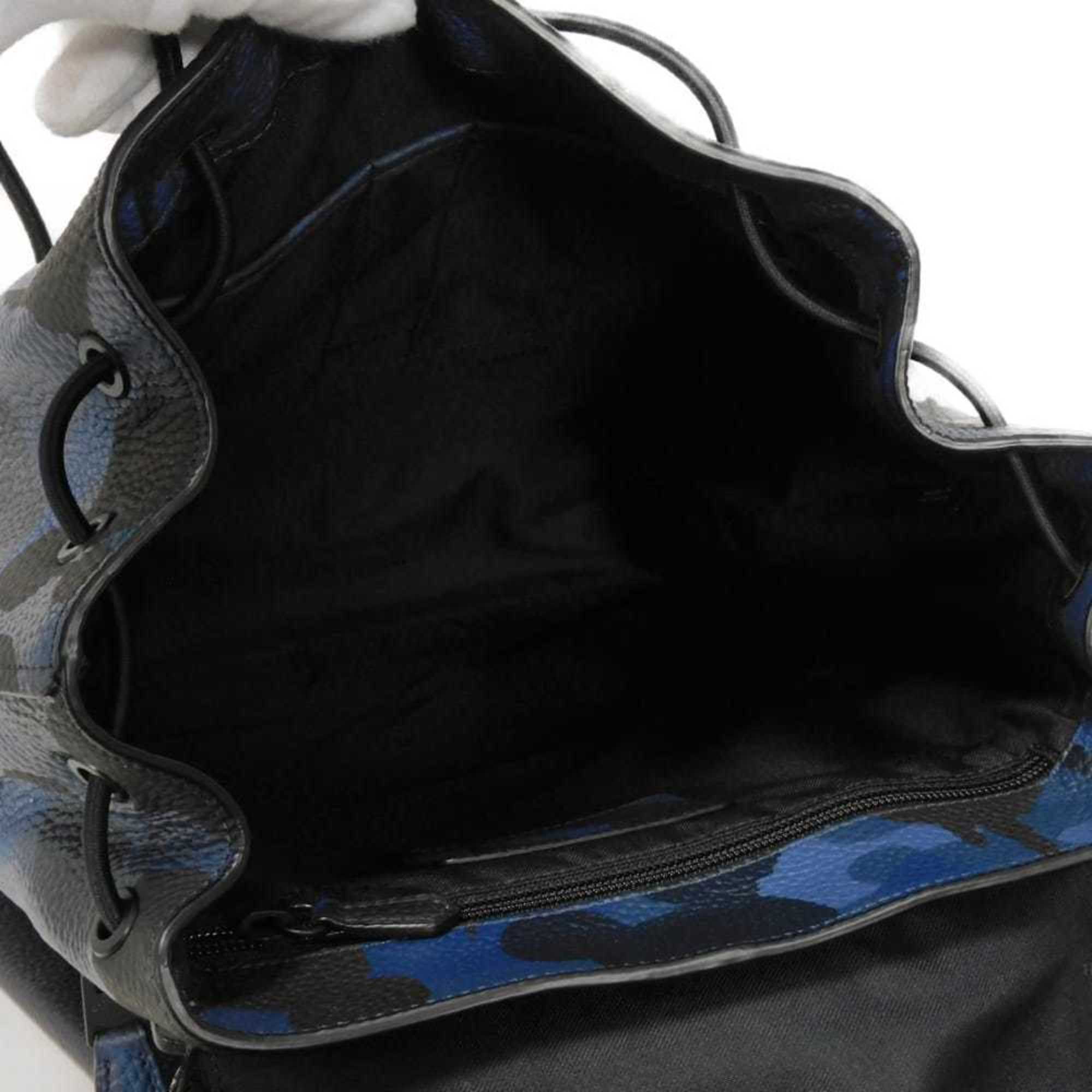 Coach Black Blue Leather Backpack (Pre-Owned)