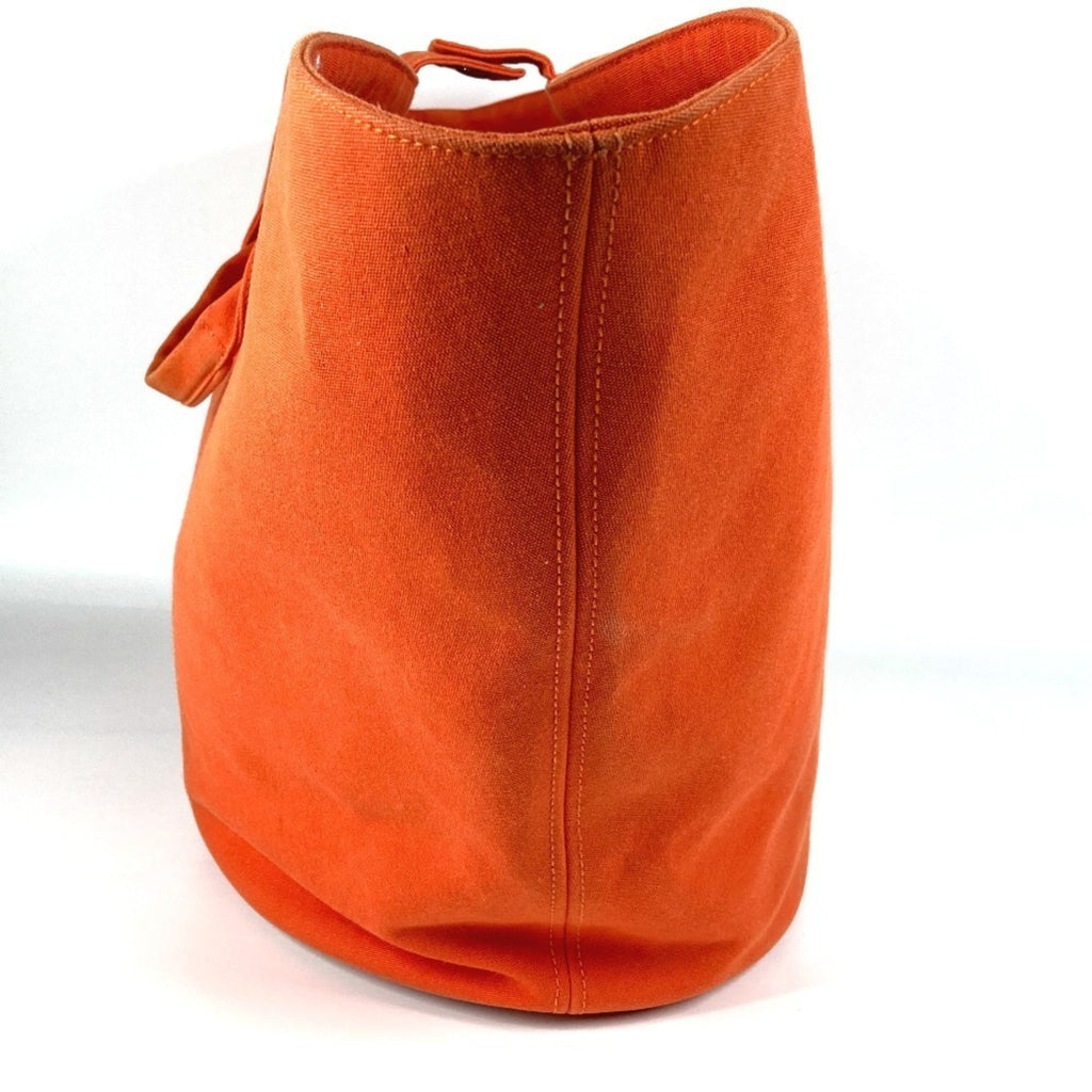 Hermes Orange Cotton Boston Bag Handbag Shoulder Bag Tote Bag (Pre-Owned)