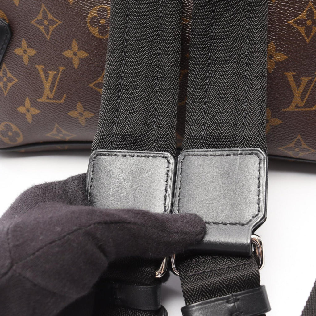 Louis Vuitton Black Brown Monogram Leather Backpack (Pre-Owned)