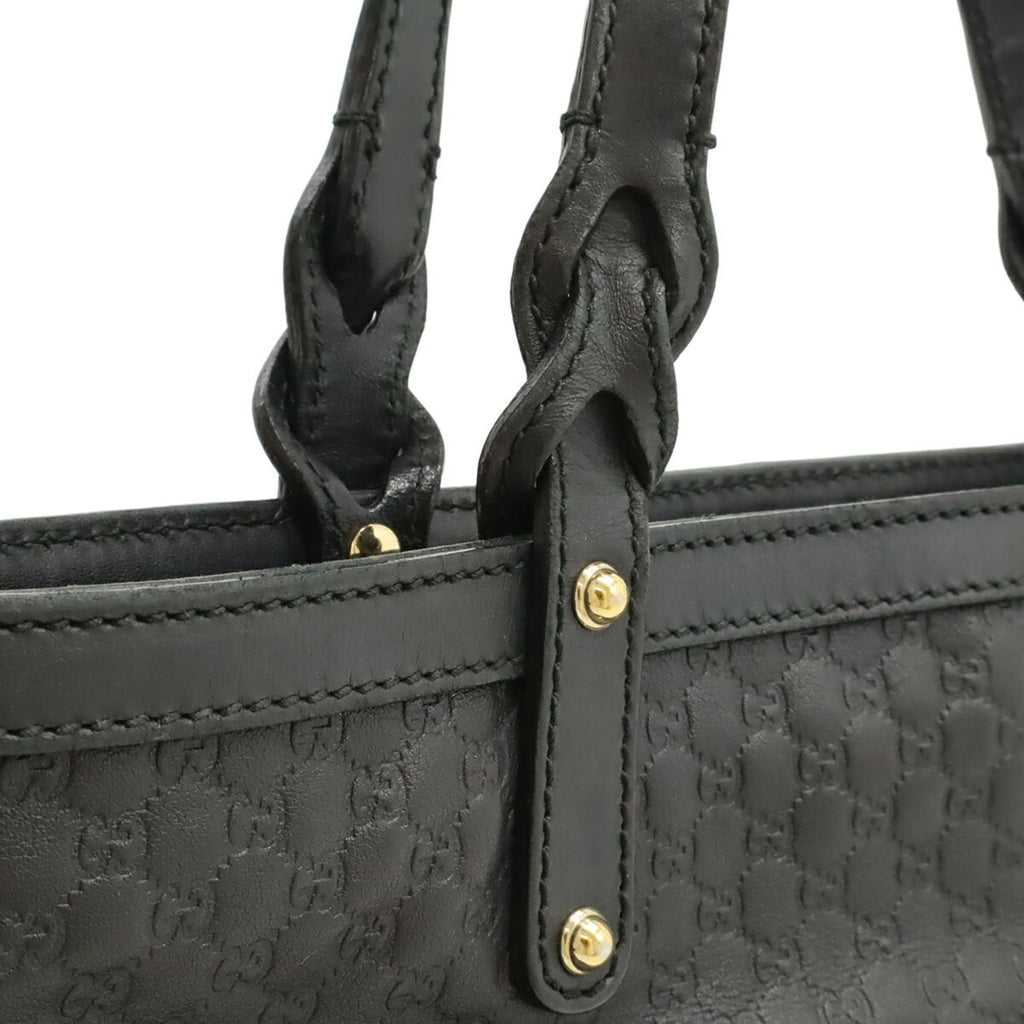 Gucci Black Leather Handbag Tote Bag (Pre-Owned)