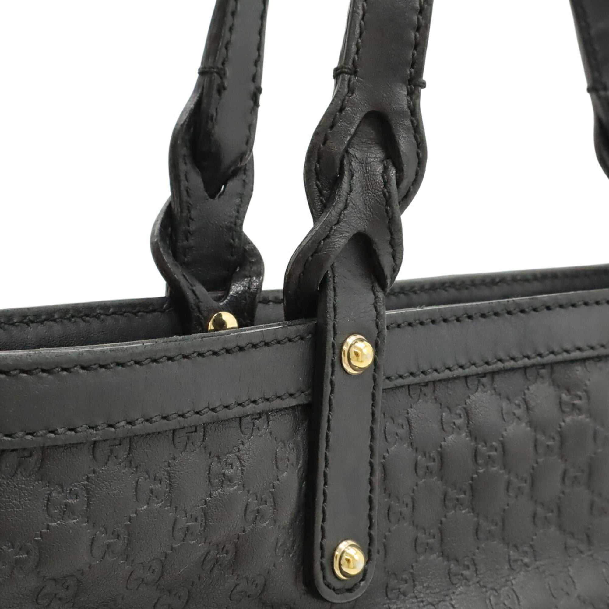 Gucci Black Leather Handbag Tote Bag (Pre-Owned)