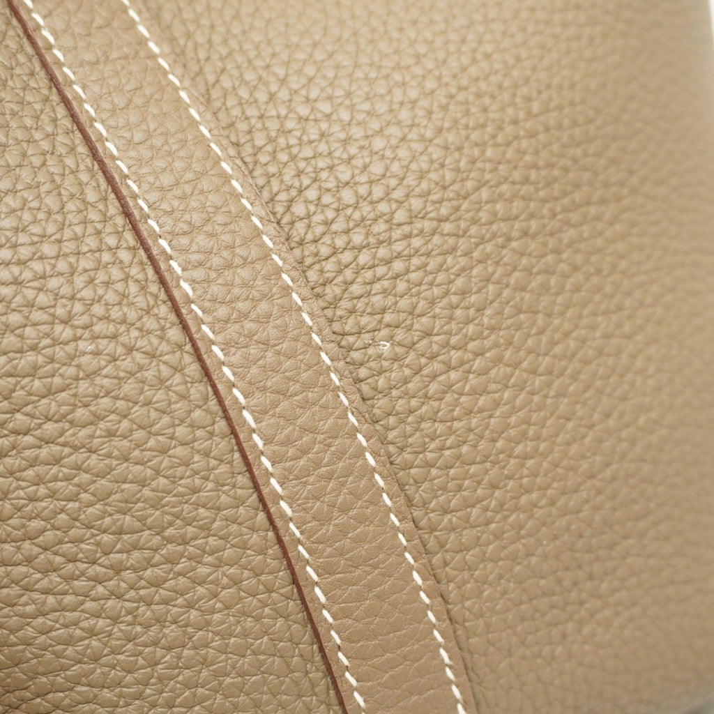 Hermes Etoupe Gray Taurillon Clemence Leather Handbag (Pre-Owned)