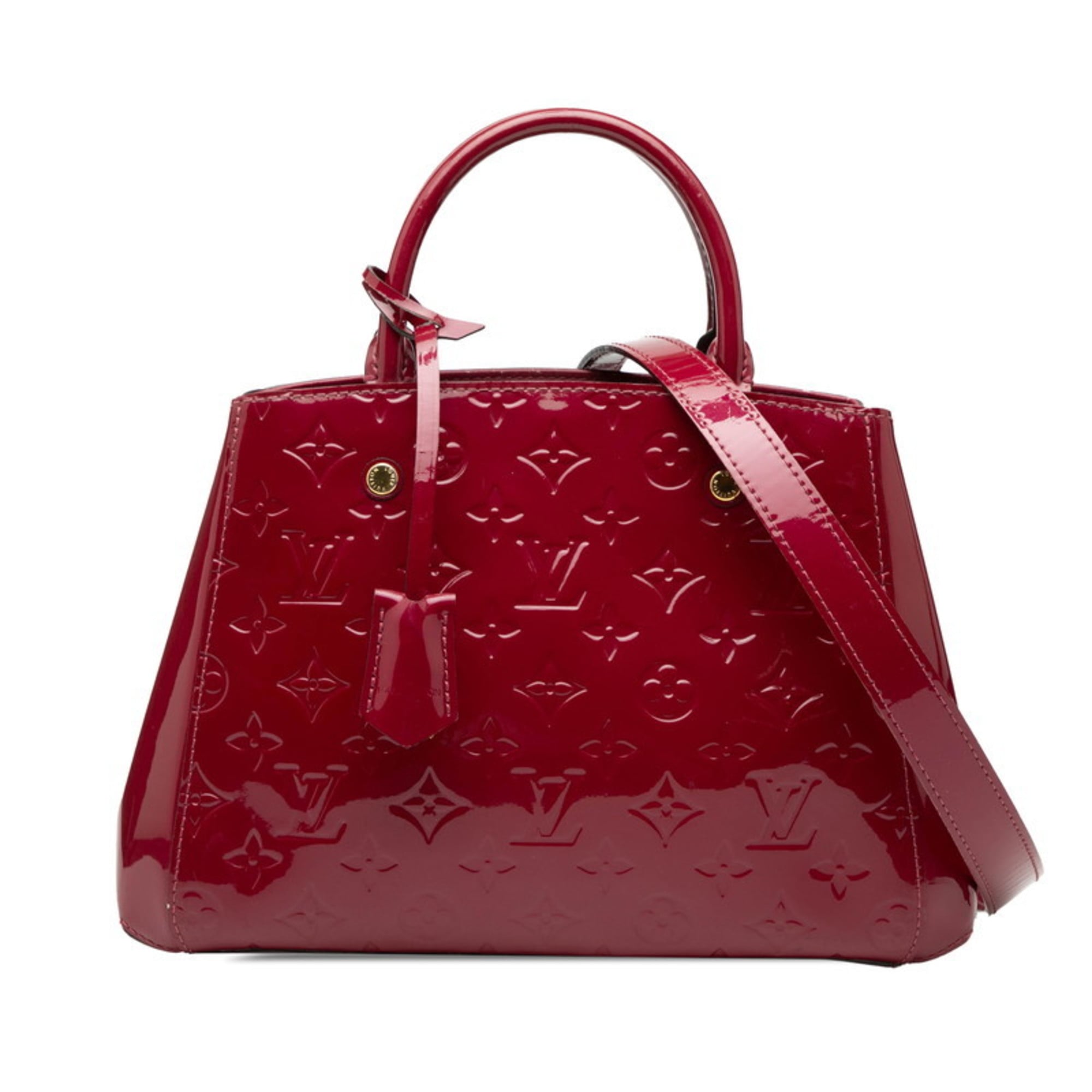 Louis Vuitton Magenta Purple Patent Leather Handbag Shoulder Bag (Pre-Owned)