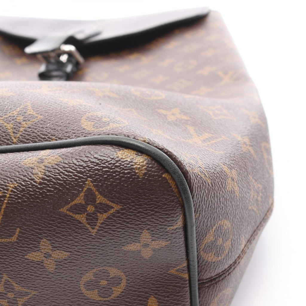 Louis Vuitton Black Brown Monogram Leather Backpack (Pre-Owned)