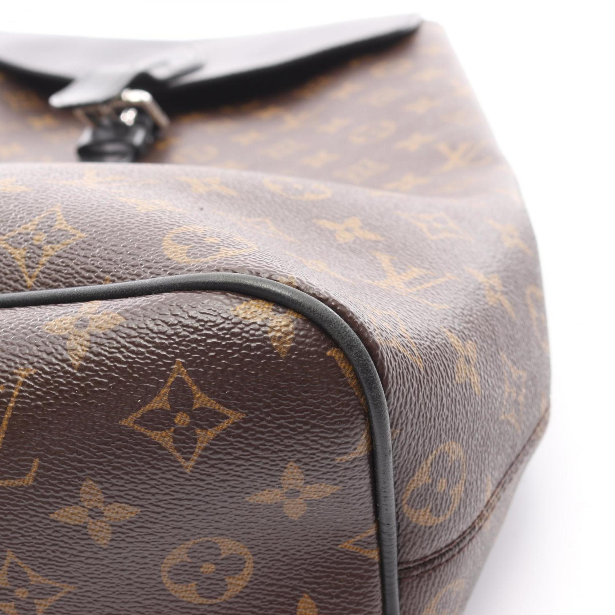 Louis Vuitton Black Brown Monogram Leather Backpack (Pre-Owned)