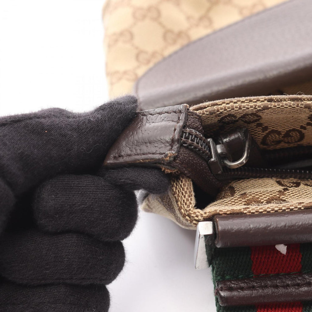 Gucci Beige Brown Multi-Color Gg Canvas Leather Shoulder Bag (Pre-Owned)