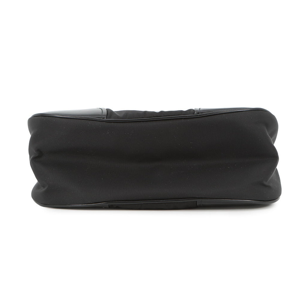 Prada Black Leather Nylon Handbag (Pre-Owned)