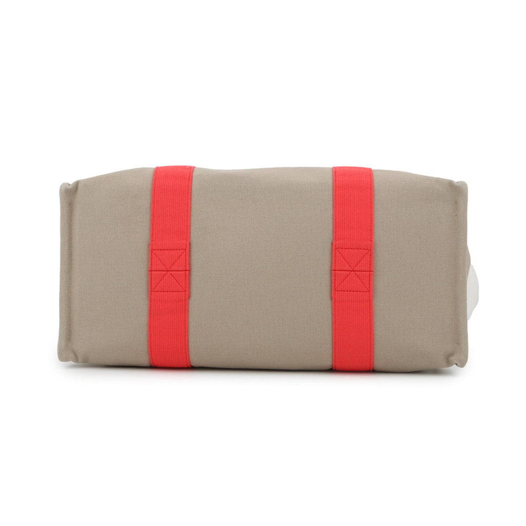Hermes Adada Bougainvillier Gray White Canvas Tote Bag (Pre-Owned)