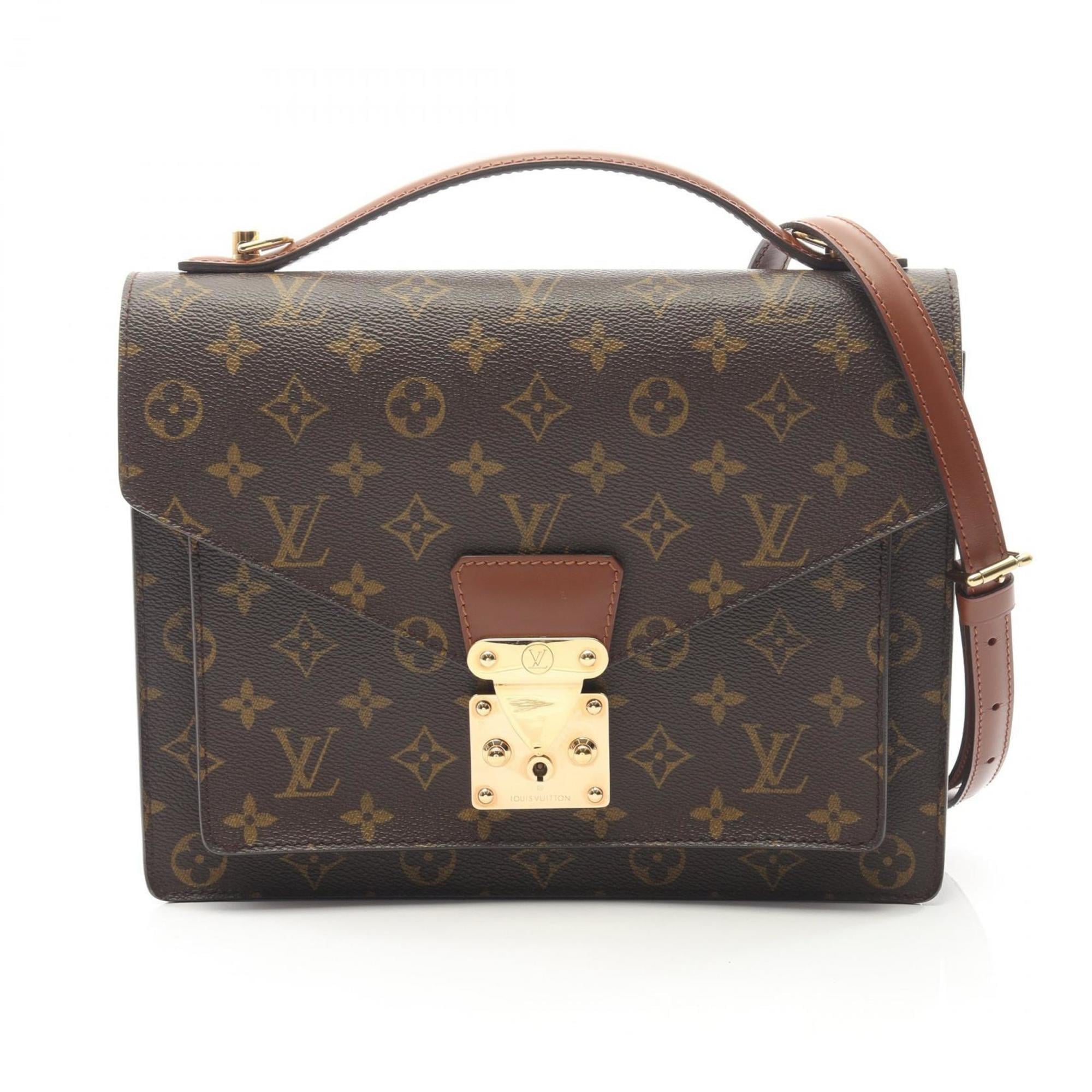 Louis Vuitton Brown Monogram Coated Canvas Leather Handbag (Pre-Owned)