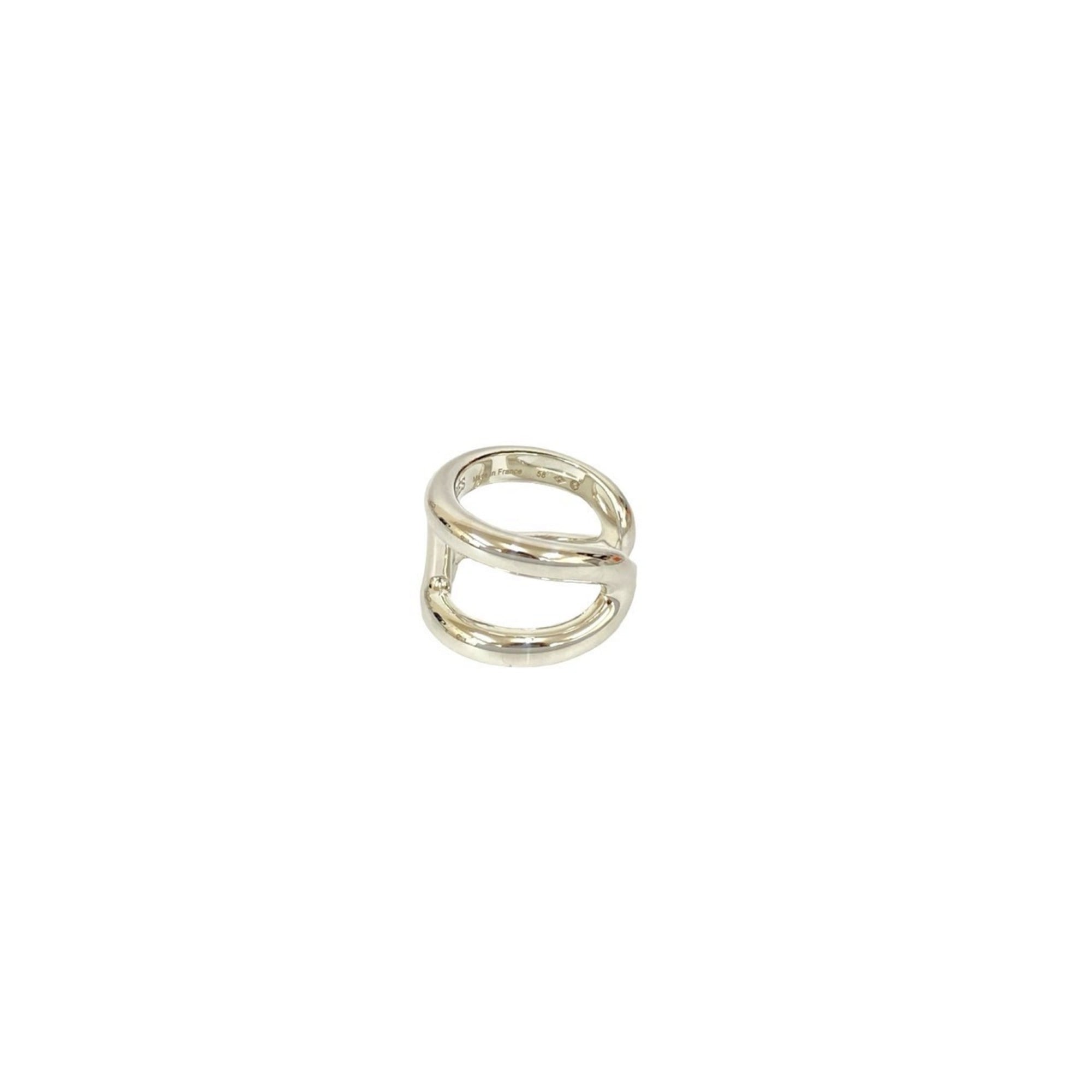 Hermes Silver Silver 925 Band Ring (Pre-Owned)