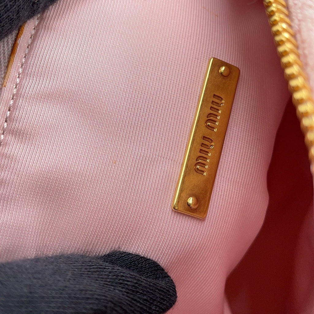 Miu Miu Pink Pile Fabric Leather Handbag (Pre-Owned)