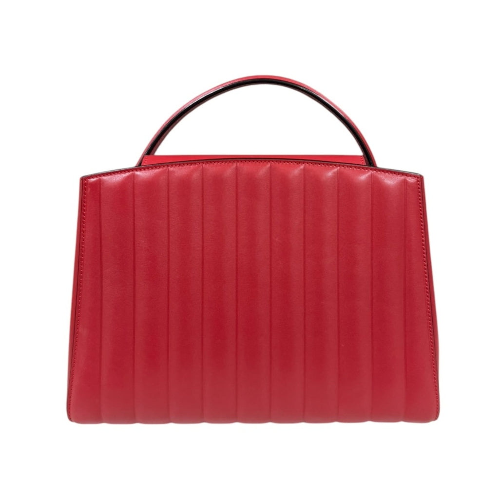 Valextra Red Color Leather Shoulder Bag (Pre-Owned)